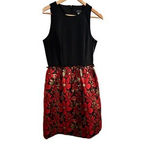 Tahari Arthur S. Levine Black, Gold, & Red Floral